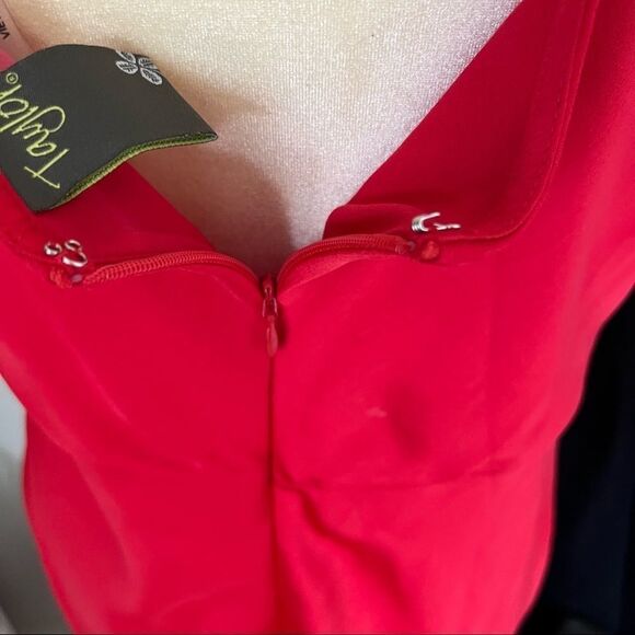 Taylor Midi Slip Midi Dress, Holiday/Christmas Party Dress, Red, Size 10, NWT - Picture 10 of 13